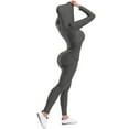 thumbnail image 4 of MixMatchy Women's Solid Scrunch Butt Active Leggings Zip Up Jacket Set Workout Yoga Outfit, 4 of 5