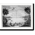 thumbnail image 2 of Historic Framed Print, [A scene in the West Indies showing Natives on the beach with a British sailor and three large casks, and two ships in the harbor], 17-7/8" x 21-7/8", 2 of 9