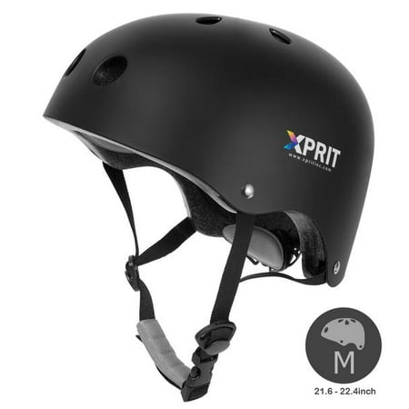 XPRIT Skateboarding, Scooter, Bike, Helmet w/Impact Resistance Black