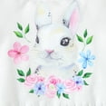 thumbnail image 5 of GYRATEDREAM Easter Outfits Newborn Baby Girls Bunny Print Short Sleeve Romper Top Bell-Bottom Denim Pants Sets for 18-24M, 5 of 9
