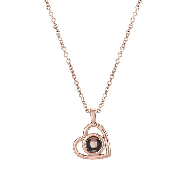 Collar para mujer, joyería para mujer, joyería para mujer, 100 idiomas, collares de moda, cadenas de clavícula, regalos para mujer, collar de corazón