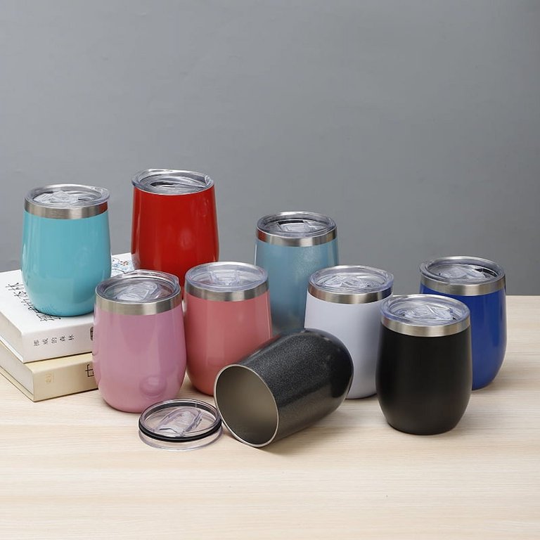 MEWAY 12oz Stainless Steel Coffee Mug With Handle & Sliding Lid - Double Wall Vacuum Insulated Travel Tumbler For Hot & Cold Drinks, Perfect For Camping & Everyday Use (Lilac, 1 Pack)