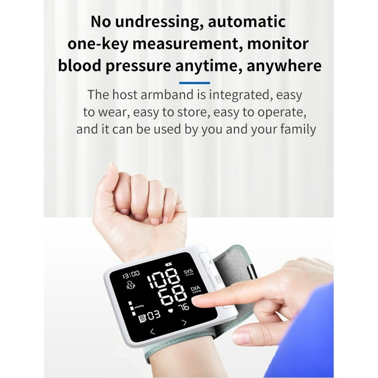 Wrist Blood Pressure Monitor, 2.5-inch VA Touch Display and Wrist