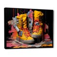 thumbnail image 2 of Designart "Urban Style with Edgy Sneakers" Fashion Framed Wall Art - Glam Yellow Balenciaga Entryway Framed Wall Art Print, 2 of 6