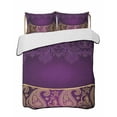 thumbnail image 2 of Purple Boho Floral Twin XL Size Down Alternative Comforter, Lightweight Comforter Quilt Bedding Set with Pillow Shams Vintage Ethnic Tribal Abstract Art All Seasons Bed Comforter Duvet Insert 68"x98", 2 of 7