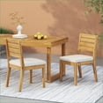 thumbnail image 6 of Outdoor Dining Chairs with Cushions (Set of 2) – Natural Acacia, Beige | Slat Back | Natural, 6 of 14