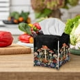 thumbnail image 3 of ZIATUBLE Mushroom Flower Square Tissue Box Cover Galaxy Leather Tissue Holders Decoration with Snap Button Napkin Organizer Dispenser Lightweight Tissue Holder for Car Decoration, 3 of 7