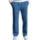 thumbnail image 1 of Pantalones largos de sarga para hombre, con cordón ajustable, cintura elástica, holgados, para correr, informales, de poliéster, 1 of 2
