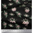 thumbnail image 3 of Soimoi Black Velvet Fabric Mignon Dahlia & Rose Floral Print Fabric By the Yard 60 Inch Wide, 3 of 3