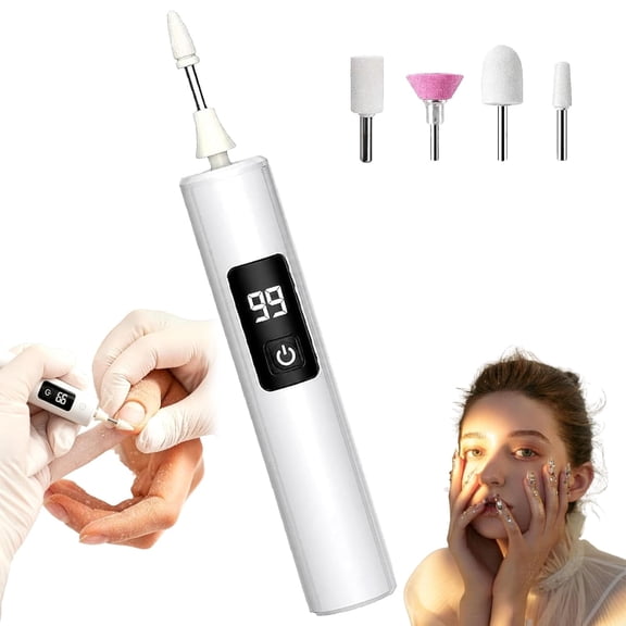 Professional Electric Nail Polisher with Multiple Heads,1 Set | Professional Electric Nail Drill Rechargeable Nail File,35000 RPM Cordless Rechargeable Nail Drill Kit for Shaping & Buffing