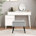 thumbnail image 2 of Costway Lot de 2 Tabourets de Coiffeuse en Velours avec Rangement, Pieds en Bois Massif, Dessus Relevable, Gris, 2 of 9