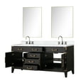 thumbnail image 3 of Laurel 72 in W Black Oak Double Vanity, Carrara Marble Top, Faucet Set, & 34 in Mirrors, 3 of 9