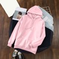 thumbnail image 5 of Cute Tops for Women Women's Solid Color Sweatshirt Womens Daily Long Casual Down For Womens Pocket Hooded Sweatshirts Pullover Sleeve Button V Drawstring Hoodies Neck Women's Hoodies Sweatshirts, 5 of 5