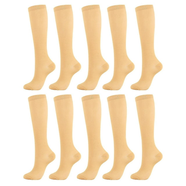 5 Paires de Chaussettes de Compression Hauteur Genou pour Hommes et Femmes pour Course Randonnée Infirmières Grossesse