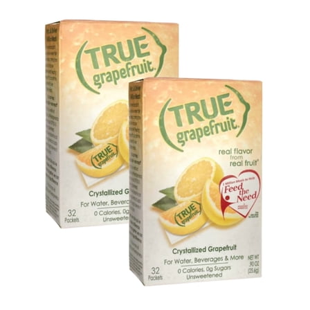 (2 Pack) True Lemon Drink Mix, .90 oz, Grapefruit, 32 Packets