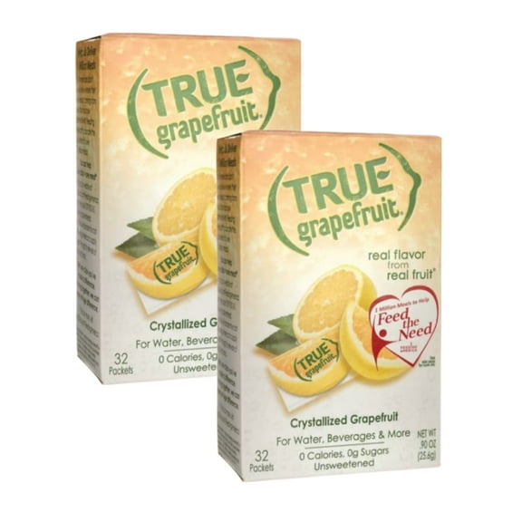 (2 Pack) True Lemon Drink Mix, .90 oz, Grapefruit, 32 Packets
