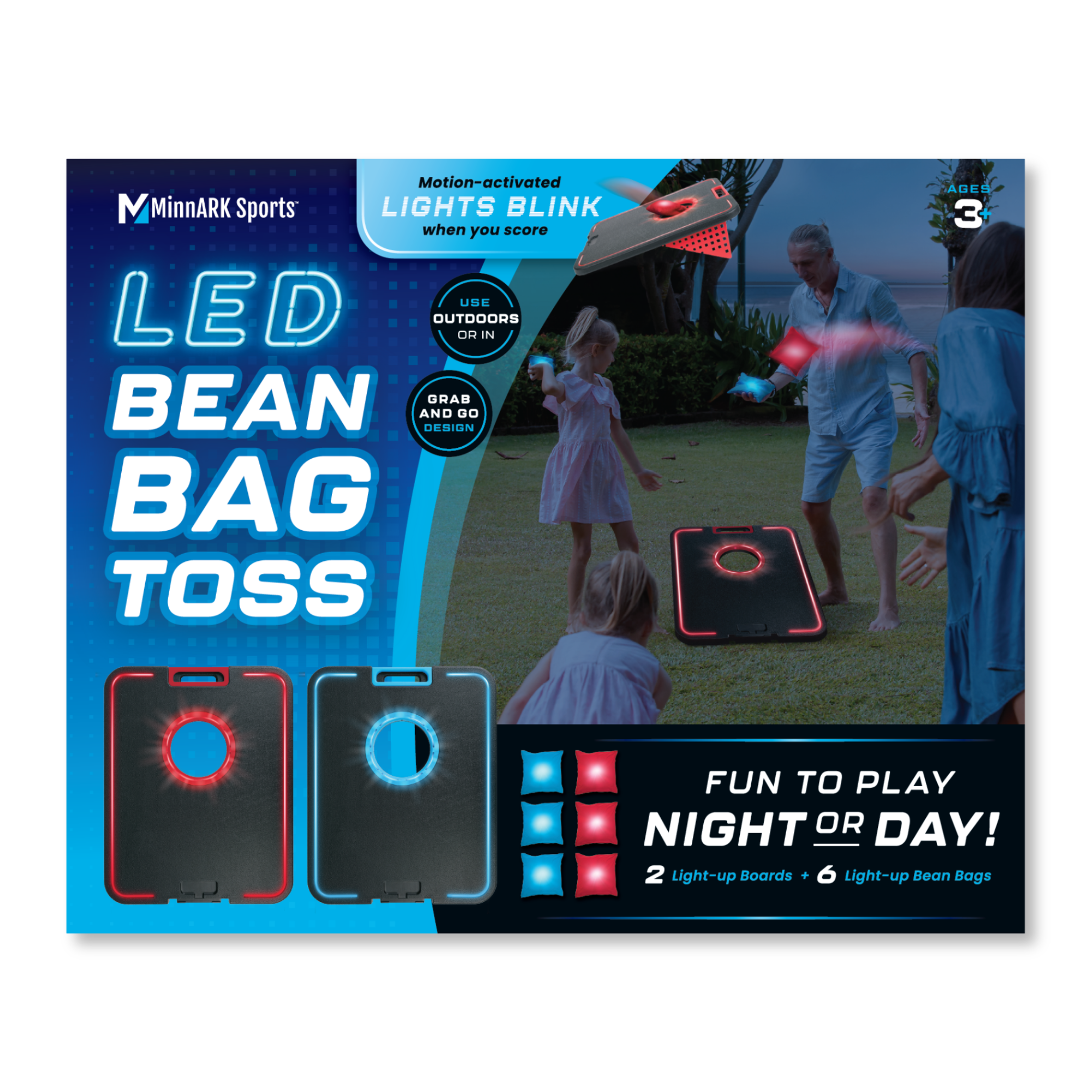 MinnARK LED Cornhole Board Set with 6 Bags photo 2
