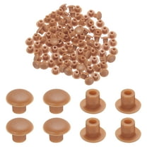 100pcs Plastic Hole Plugs, 5mm (3/16 Inch) Dull Red Screw Caps Cover Snap in Locking Round Button Top Shelf Plugs