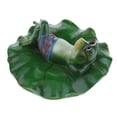 thumbnail image 3 of koolsoo Artificial Pond Lily Floating Decoration Plant with Cute Lying Frog Ornament, 3 of 9