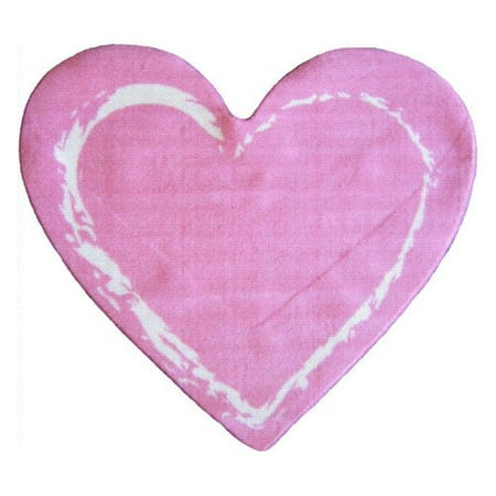 L A Rugs Pink Heart Kids Area Rug