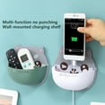 thumbnail image 3 of Riguas Sundries Storage Case Wall Mounted Strong Load-bearing Punch Free Exquisite Pattern with Bottom Hole Save Space Storage Box Mobile Phone Plug Holder Stand Rack for Home, 3 of 8