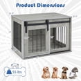 thumbnail image 3 of ELLEGNT Sliding Barn Door Dog Crate – Heavy Duty Metal Frame Wooden Kennel, 31.5" Decorative End Table for Small & Medium Dogs, Gray, 3 of 9