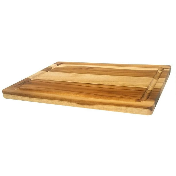 Mountain Woods Brown Teak Wood Cutting Board w/ Juice Groove 14