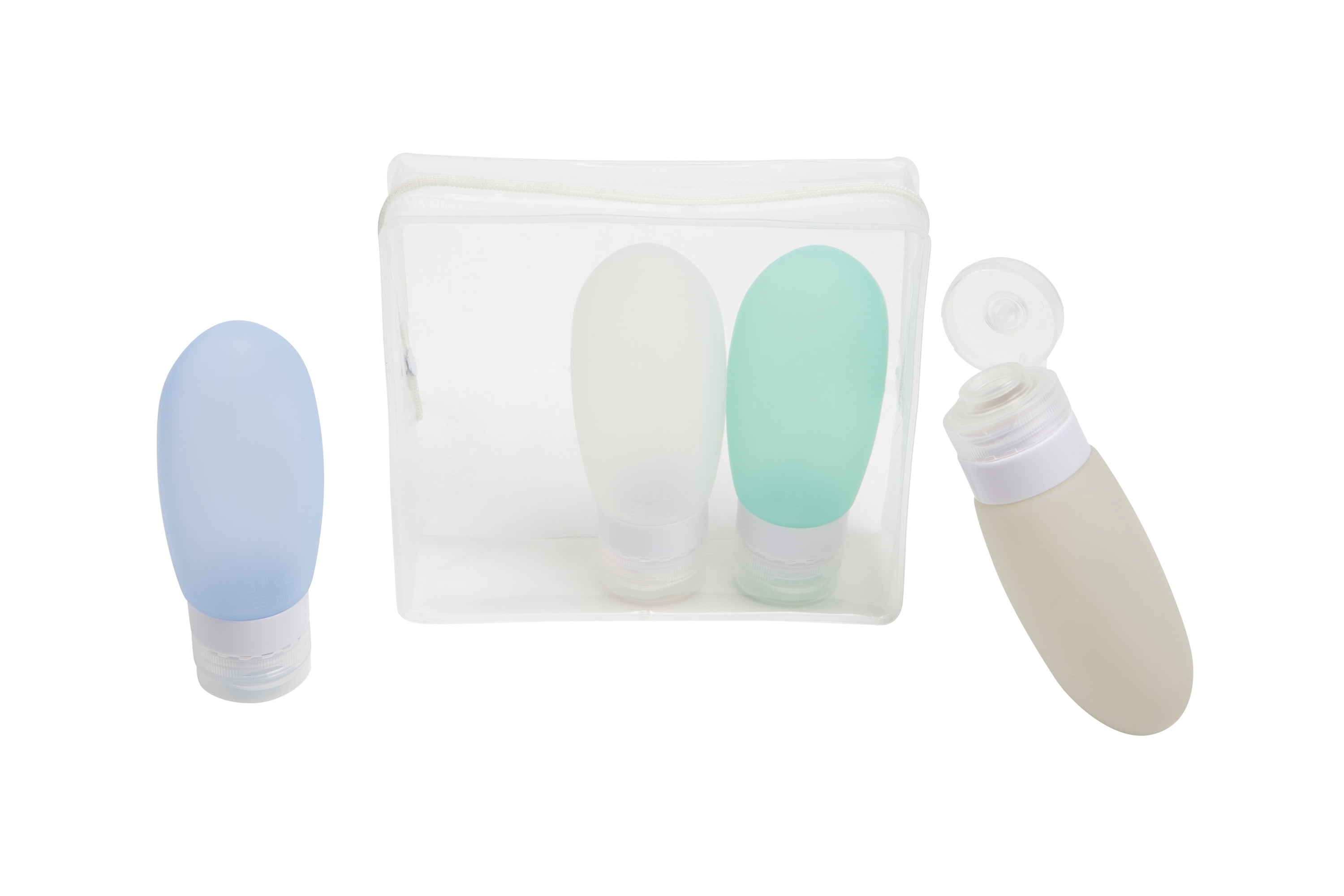 Protege Silicone Travel Bottles Set with EVA Bag - 4 Pack