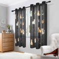 thumbnail image 2 of Yayeee Window Curtains Light Filtering 63"x52" Grommet Panel Pair Home Living Room Decor, Pixel Cat, 2 of 7