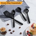 thumbnail image 4 of Dinnerware Set Kitchen Utensils Set Silicone Cooking Utensils Heat Kitchen Tools for Stir Frying Serving Mixing Include Turner Spoon Pasta Server Dishwasher Black Tableware,Cutlery Set,Ceramic Plates, 4 of 7