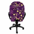 thumbnail image 3 of Abstract Office Chair Slipcover, Contemporary Pattern of Circles and Polka Dots, Protective Stretch Decorative Fabric Cover, Standard Size, Purple Brown, by Ambesonne, 3 of 5