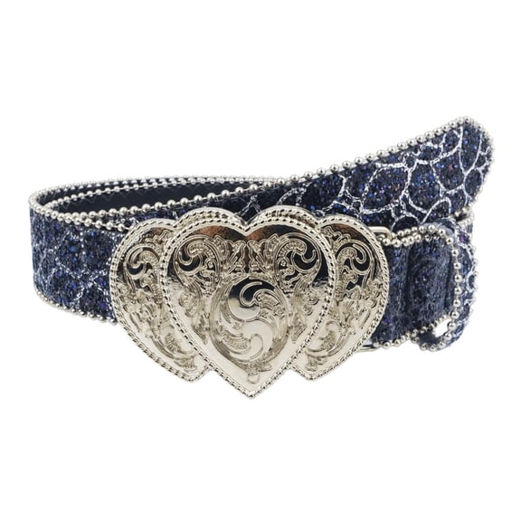 YIGSECU Blingbling Waist Belts for Jeans Pants Heart Glitter Belt Cowgirl Body Jewelry
