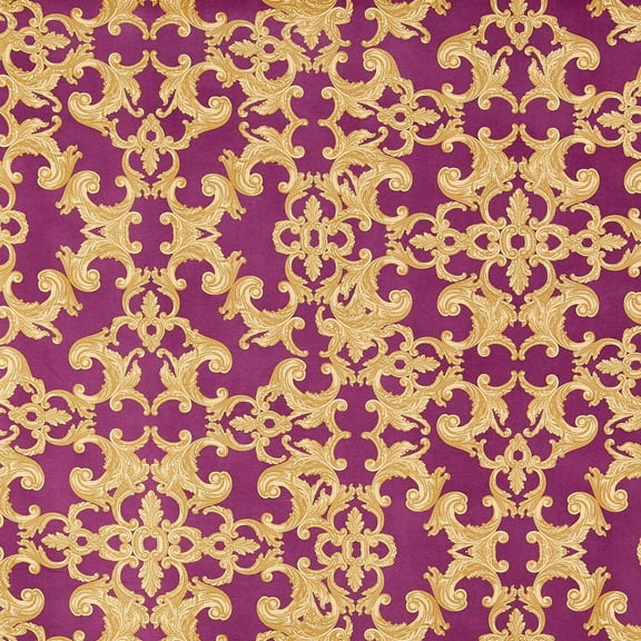 Zelouf Mikado , Sewing, DIY, Crafts Fabric by the Yard, C323 Wine/gold, 3 Yard