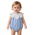 thumbnail image 5 of RMGVDSD Newborn Baby Girl Clothes Sleeveless Bubble Romper, Newborn Infant Bodysuit Playsuit Snap Crotch Baby Onesie Fashion Clothes, 5 of 5