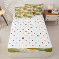 thumbnail image 4 of Manfei Harvest Pumpkin Print Zipper Twin Comforter Sets with Fitted Sheet and 2 Pillowcases,Watercolor Pumpkin Print Zipper Bedding Set,Polkadot Reversible,4-Piece, 4 of 7