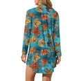 thumbnail image 2 of Yuyamidu Maple Leaves Button Up Nightgowns Size XL Thanksgiving Long Night Shirts for Women Sleepwear Soft Postpartum Pajamas Dress Fall Long Sleeve Nightdress, 2 of 7