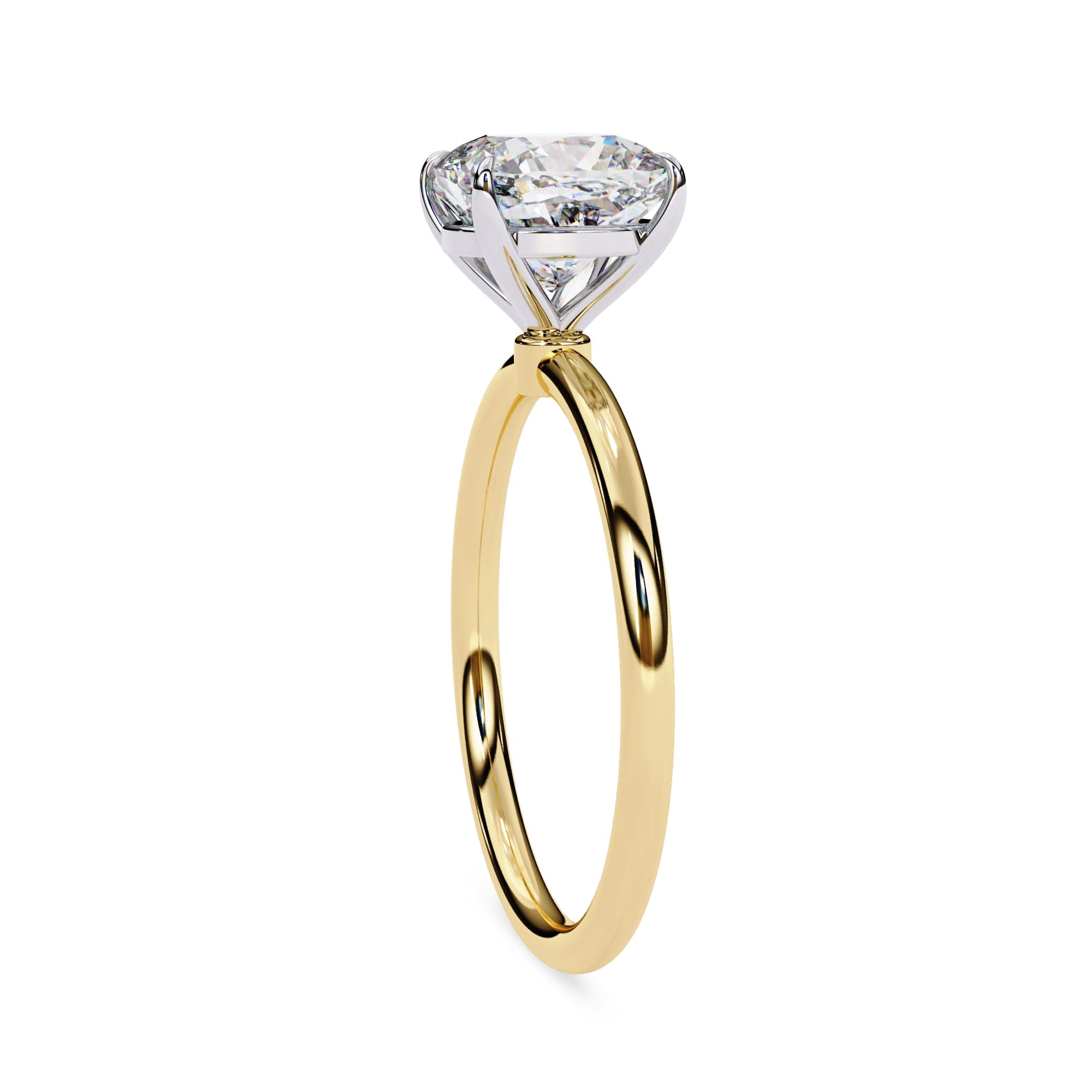 AFFY Solitaire Engagement Rings For Women, Center 8mm Cushion Cut Lab Created Moissanite Wedding Anniversary Ring in 14K Yellow Gold Plated 925 Sterling Silver Size-9