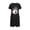 Black, variant on Plus Size Statement Short Sleeve Round Neck Printed Halloween Themed Costume Style Cozy Themed Night Outfit Themed Slumber Ensemble Summer Nightgown for Women