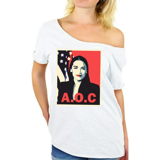 Awkward Styles - Awkward Styles AOC Off Shoulder Shirt Ocasio Ladies Shirt Alexandria Ocasio