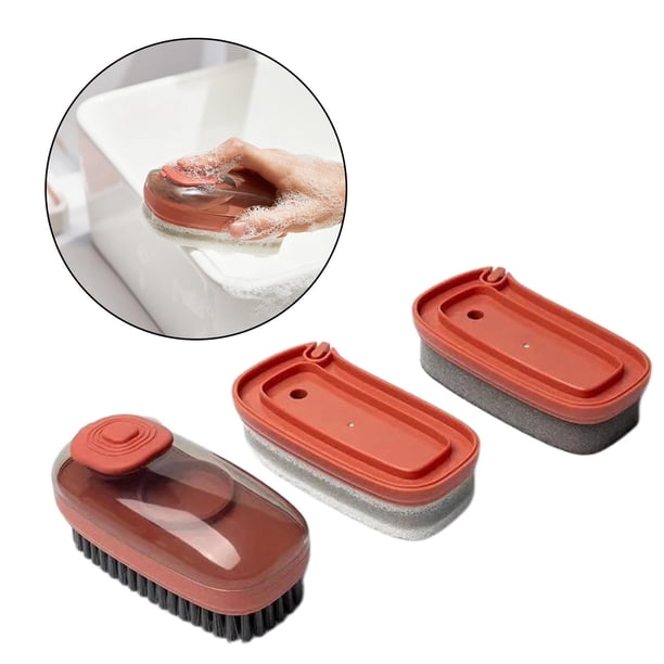 Paquete de 3 cepillos perfecl Dispensadores de jabón cepillo de cocina para Limpieza de Fregaderos rojo