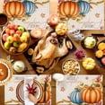 thumbnail image 4 of Fall Placemats Set of 6 Hello Pumpkin Place Mats Thanksgiving Placemat Sunflower Ears of Wheat Maple Leaf Table Mats for Dining Kitchen Table Holiday Dinner Party Home Fall Decorations 13x19 Inch, 4 of 8