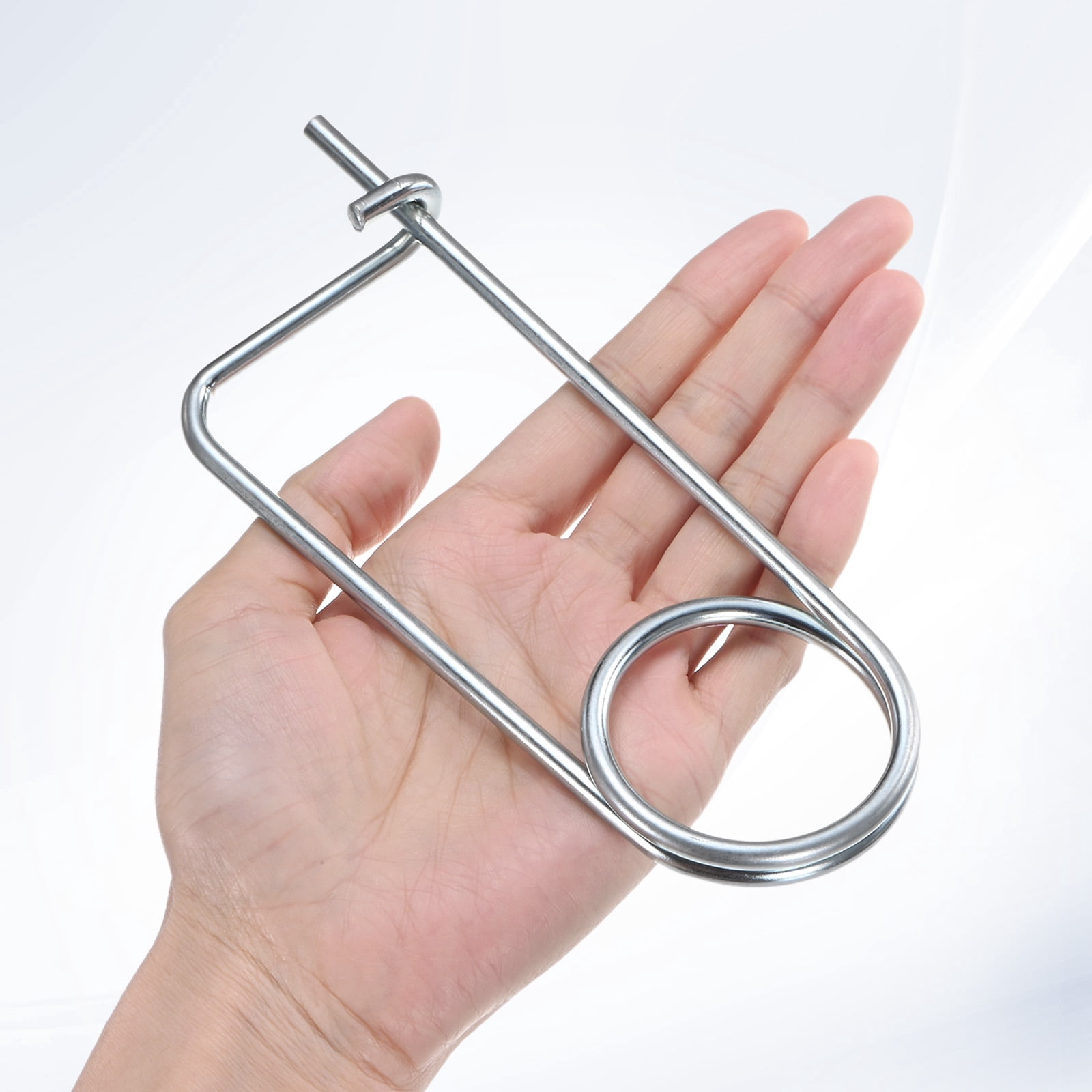 Uxcell 4-Pack Brooch Shape Cotter Safety Pin, M5x88mm Spring Steel Pins Quick Lock Brooch Fastener Heavy Retainer Clips