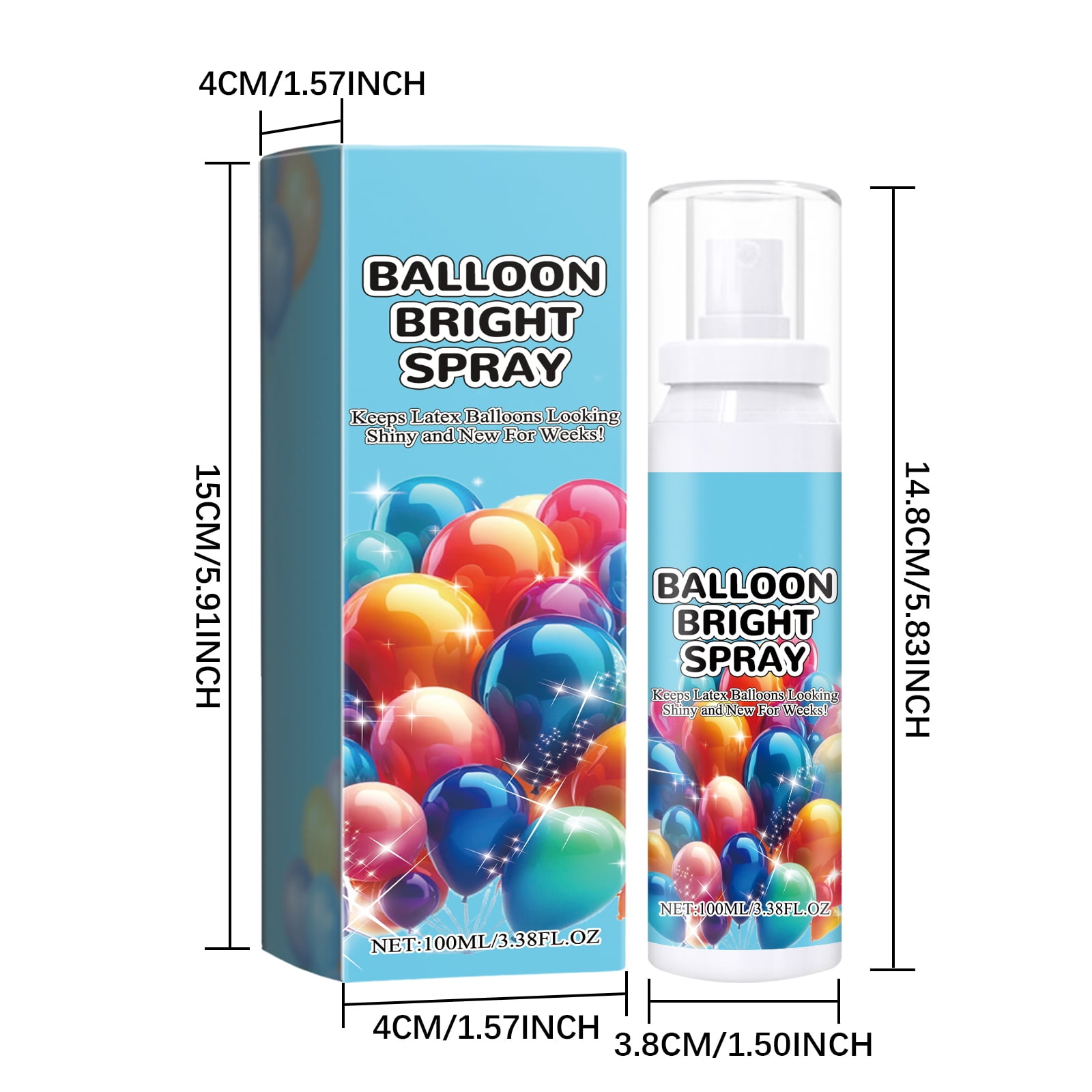 Alvantor High Gloss Balloon Shine Spray for Party Decor, Anti-Oxidation, 3.38 fl. oz.