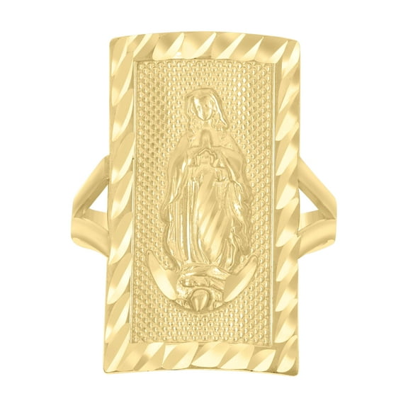 10kt Real Yellow Gold Womens Guadalupe Religious Ring