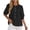 10# Black, variant on Peplum Tops for Women, Cotton Linen Button Down Ruffle Sleeve Loose Fitting Tummy Hiding Business Casual Blouses Black M