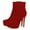 Red, variant on Women Classic Platform Stiletto High Heel Booties Round Closed Toe Side Zip Ankle Boots Winter Office Dressy Shoes Size 6 Red