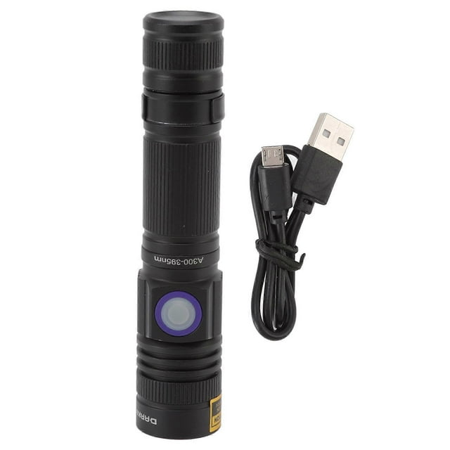 Ultraviolet Flashlight Zoomable UV Detection Lamp Waterproof LED Flashlight 300‑395nm Wavelength