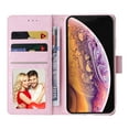 thumbnail image 6 of Wallet Case for iPhone XS/X 5.8 Inch, Flower Pattern Soft TPU Shockproof Bracket Wrist Strap Phone Cover with Cash Holder Card Slots Magnetic Closure Kickstand Flip Folio Case,Pink Rose, 6 of 8