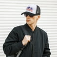 thumbnail image 3 of Prolriy Baseball Cap Hats for Men Women Baseball Cap European and American Printed Duck Tongue Net Hat American Flag Baseball Hat Trucker Hat White1, 3 of 3
