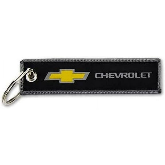 SR1 Performance Chevy Gold Bowtie Double Sided Woven Keychain - Officially Licensed Chevrolet Key Chain
